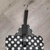 Hanging Grooming - Necessity Bag, Shoulder Strap, mesh bottom & sides *xc/vgc, mnr stains & dusty/dirty
