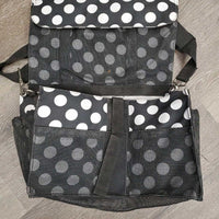 Hanging Grooming - Necessity Bag, Shoulder Strap, mesh bottom & sides *xc/vgc, mnr stains & dusty/dirty
