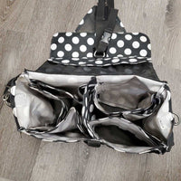 Hanging Grooming - Necessity Bag, Shoulder Strap, mesh bottom & sides *xc/vgc, mnr stains & dusty/dirty
