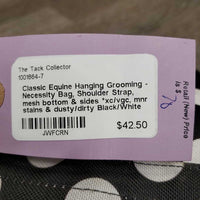 Hanging Grooming - Necessity Bag, Shoulder Strap, mesh bottom & sides *xc/vgc, mnr stains & dusty/dirty
