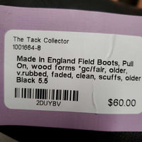 Field Boots, Pull On, wood forms *gc/fair, older, v.rubbed, faded, clean, scuffs, older
