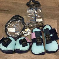 Open Front & Hind Boots, velcro, bags, tags *new, older, mnr stains
