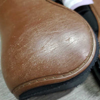 Pr Open Front Boots *fair, clean, dirty lining, pilly edges, scrapes, Koppertox stains, older, 1 Squished

