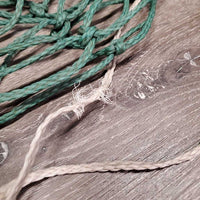 Thin Nylon String Hay Net *gc, older, mnr dirt, stains & rust, frayed & broken strings