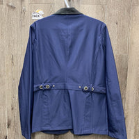 Dressage Show Jacket, velvet collar, zipper, bling snaps *vgc, mnr dirt, hair
