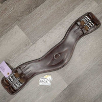 Shoulder Relief Anatomical Padded Dressage Girth, x2 els, center D Ring *vgc, dirty, rubs, hairy seams, faded spots
