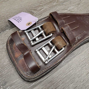Shoulder Relief Anatomical Padded Dressage Girth, x2 els, center D Ring *vgc, dirty, rubs, hairy seams, faded spots