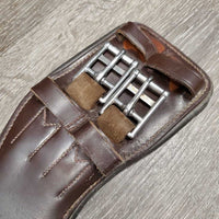 Shoulder Relief Anatomical Padded Dressage Girth, x2 els, center D Ring *vgc, dirty, rubs, hairy seams, faded spots
