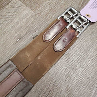 Leather Girth, 1x els *gc/fair, clean, rubs, faded, residue, TORN els, stiff
