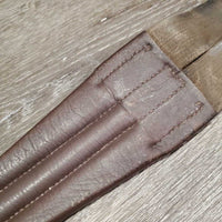 Leather Girth, 1x els *gc/fair, clean, rubs, faded, residue, TORN els, stiff