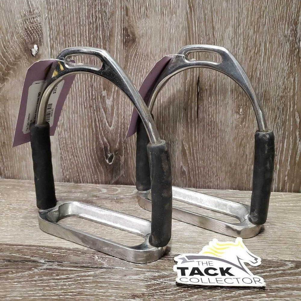 Pr Hvy Flexi Stirrup Irons *NO grips, gc, clean, mnr rubs, stains, scratches & scuffs