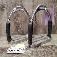 Pr Hvy Flexi Stirrup Irons *NO grips, gc, clean, mnr rubs, stains, scratches & scuffs