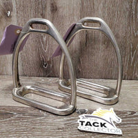Thick Hvy Stirrup Irons *NO grips, clean, older, pitted, rubs, scuffs, rust
