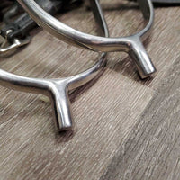 Pr POW Spus, Narrow Leather Spur Straps *gc, clean, dusty, scratches, faded, scraped edges