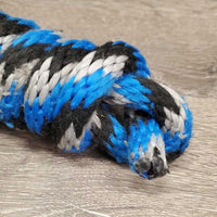 Short Stiff Nylon Lead Rope, Hvy Brass snap *gc, mnr frays, rubs, frays & snags