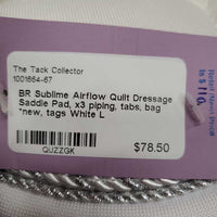 Quilt Dressage Saddle Pad, x3 piping, tabs, bag *new, tags
