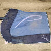 Thick Microsuede Jumper Saddle Pad, tabs *gc, dirt, stained, hair, rubs, mnr pills, puckers
