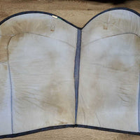 Thick Microsuede Jumper Saddle Pad, tabs *gc, dirt, stained, hair, rubs, mnr pills, puckers
