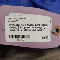 Hvy Nylon Jump Saddle Cover, Stirrup Iron openings *gc, older, dirty, stains
