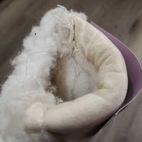 Narrow Quilt & Fleece Girth Cover *gc, clean, shrunk, older, mnr hair, unstitched, stains
