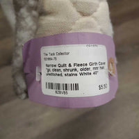 Narrow Quilt & Fleece Girth Cover *gc, clean, shrunk, older, mnr hair, unstitched, stains
