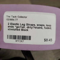 2 Elastic Leg Straps, snaps, loop ends *gc/fair, dirty?stains, faded, stretched
