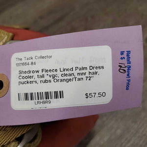 Fleece Lined Palm Dress Cooler, tail *vgc, clean, mnr hair, puckers, rubs