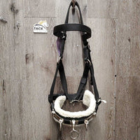 Nylon Web & Fleece Lungeing Cavesson *vgc, v.mnr hair & dirt