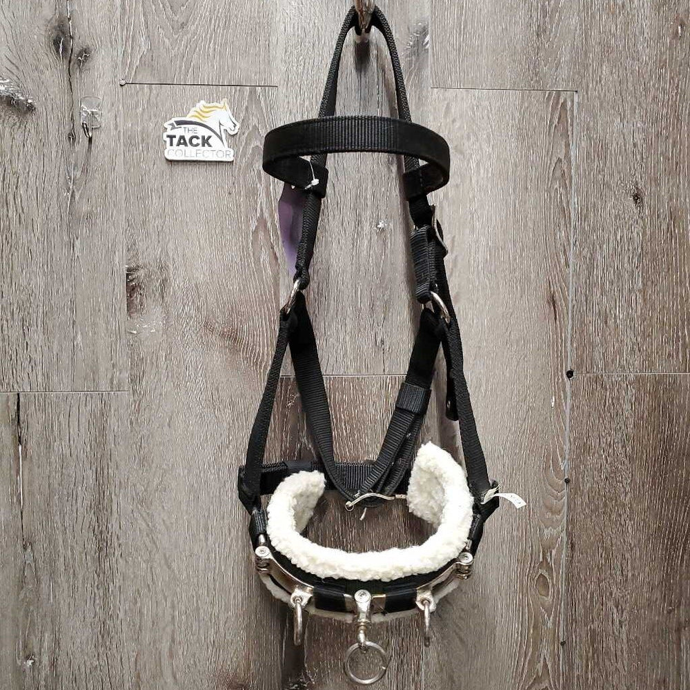 Nylon Web & Fleece Lungeing Cavesson *vgc, v.mnr hair & dirt