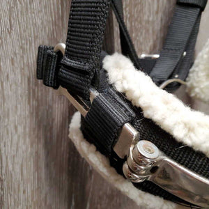 Nylon Web & Fleece Lungeing Cavesson *vgc, v.mnr hair & dirt
