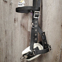 Nylon Web & Fleece Lungeing Cavesson *vgc, v.mnr hair & dirt
