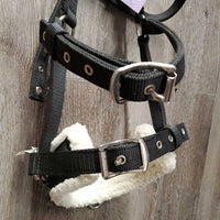 Nylon Web & Fleece Lungeing Cavesson *vgc, v.mnr hair & dirt
