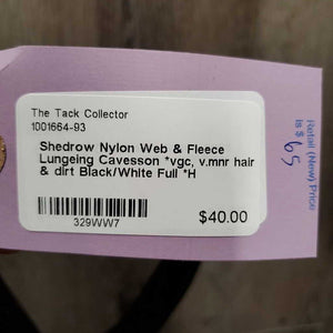 Nylon Web & Fleece Lungeing Cavesson *vgc, v.mnr hair & dirt