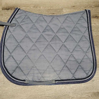 Quilt Jumper Saddle Pad, Crochet Matching Bonnet, 2x piping *vgc, pilly, mnr hair, stains, rubs, faded, threads, puckers
