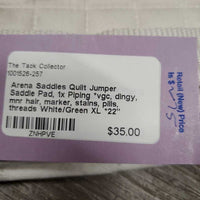 Quilt Jumper Saddle Pad, 1x Piping *vgc, dingy, mnr hair, marker, stains, pills, threads
