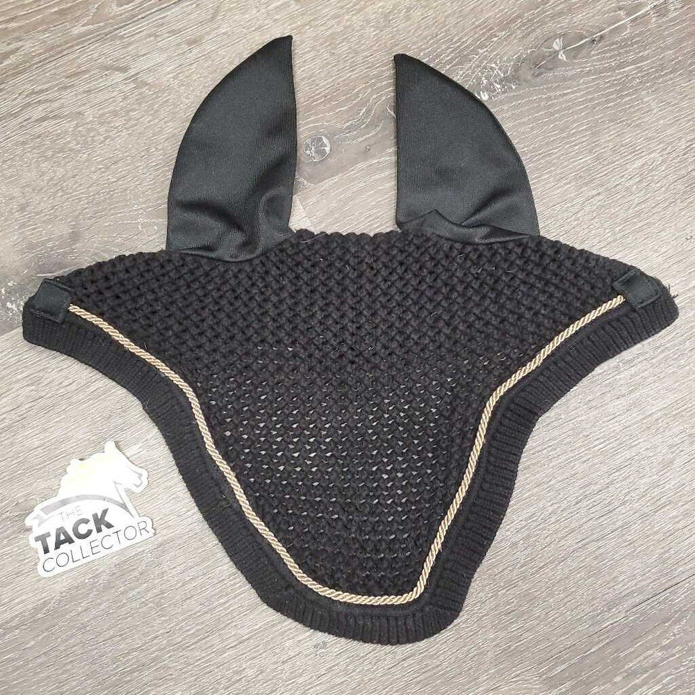 Crochet Fly Veil Ear Bonnet, Piping *vgc, clean, mnr hair, pills, faded & curled edges