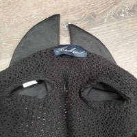 Crochet Fly Veil Ear Bonnet, Piping *vgc, clean, mnr hair, pills, faded & curled edges