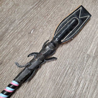 Hvy Jumper Riding Whip - Crop *vgc/xc, handle: mnr film, rubs & dirt/dust
