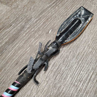 Hvy Jumper Riding Whip - Crop *vgc/xc, handle: mnr film, rubs & dirt/dust
