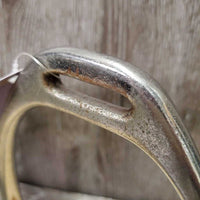 Pr Thick Hvy Stirrup Irons, grips *gc/fair, rusty, dirty, scrapes, pitted, rubs