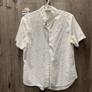 SS Show Shirt, button collar *fair, older, puckered, dingy, loose threads