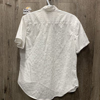 SS Show Shirt, button collar *fair, older, puckered, dingy, loose threads