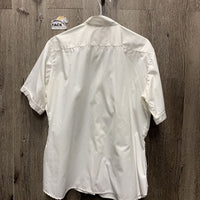 SS Show Shirt, 1x Stock Tie Collar *gc/fair, older, yellowed, seam puckers
