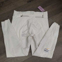 Full Sticky Seat Breeches *vgc, mnr threads, stained seat & legs, purple "spots"? or pattern
