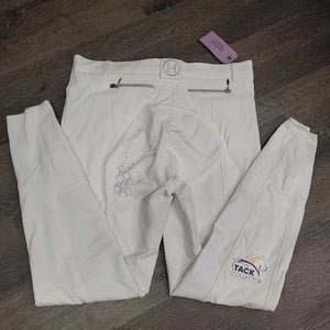 Full Sticky Seat Breeches *vgc, mnr threads, stained seat & legs, purple "spots"? or pattern