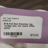 Full Seat Breeches, tag *xc/like new, mnr stains
