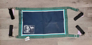 Hvy Cordura Closed Nylon Stall Guard, 4 velcro post attachment straps *xc, dirty, thick residue