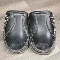 Open Front & Hind Boots, tabs, leather, memory foam *gc/fair, dirty, sandy, rubs, scuffs, torn/holey edges, peeled