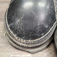 Open Front & Hind Boots, tabs, leather, memory foam *gc/fair, dirty, sandy, rubs, scuffs, torn/holey edges, peeled
