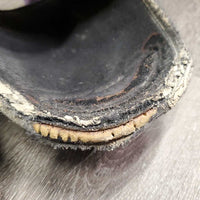 Open Front & Hind Boots, tabs, leather, memory foam *gc/fair, dirty, sandy, rubs, scuffs, torn/holey edges, peeled
